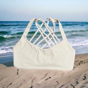 Check Size Lululemon White Crisscross Athletic Top 6